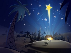 Вифлеемская ночь Рождественские обои на рабочий стол