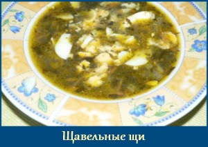 Щи из щавеля с рыбной консервой 1 Щавельные щи