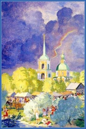 Две картины. Владимир Шебзухов 2 Гроза, церковь