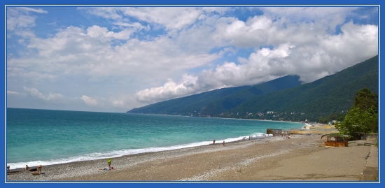  Пляж, море. Город Гагры. Абхазия