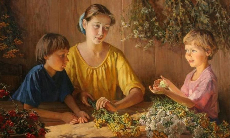 Мама с детьми