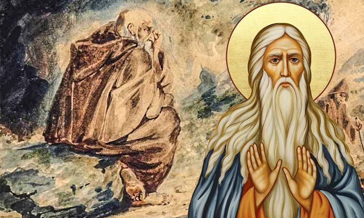 Монах-пустынник и преподобный Макарий