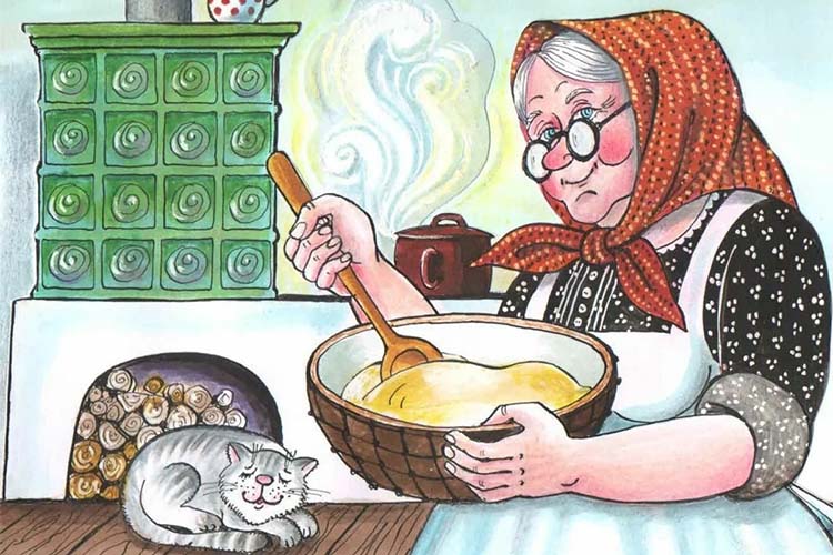 Бабушка готовит