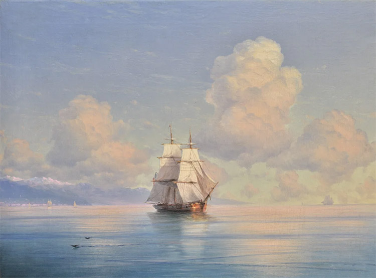 Корабль в море