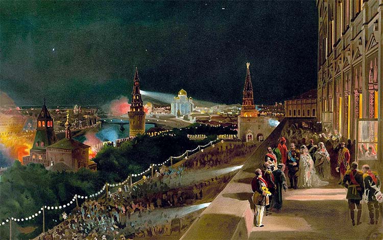 Иллюминация Москвы по случаю коронации