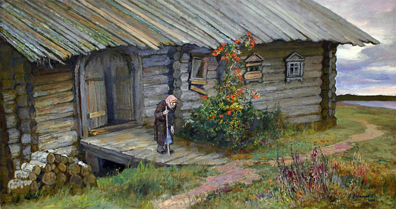 Старушка около дома