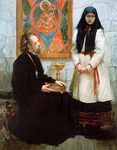 Священник и прихожанка