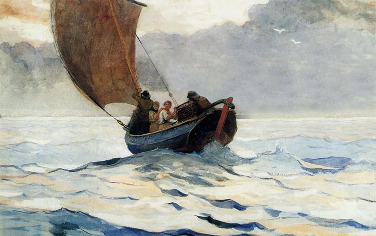 Лодка в море