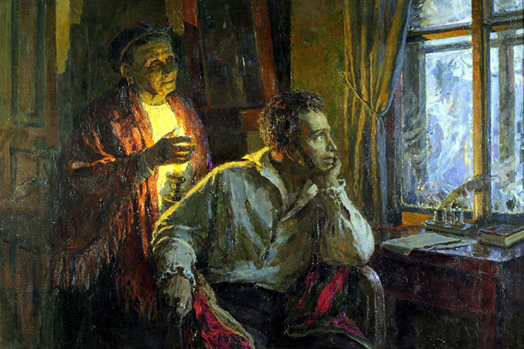 Пушкин и Арина Родионовна
