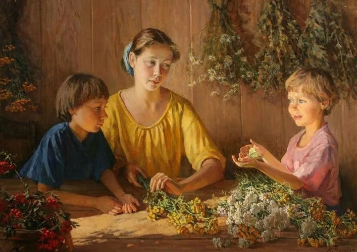 Мама с детьми