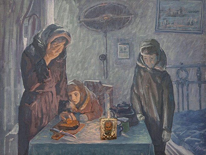 Мать с детьми в годы войны