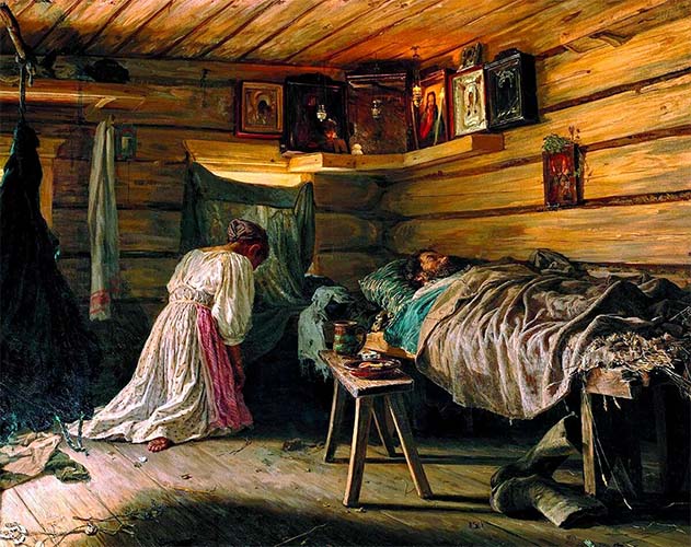 «Христианския кончины живота нашего безболезненны, непостыдны» 3 Женщина молится у постели больного