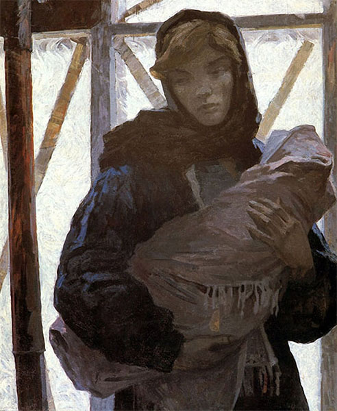 Женщина с младенцем на руках