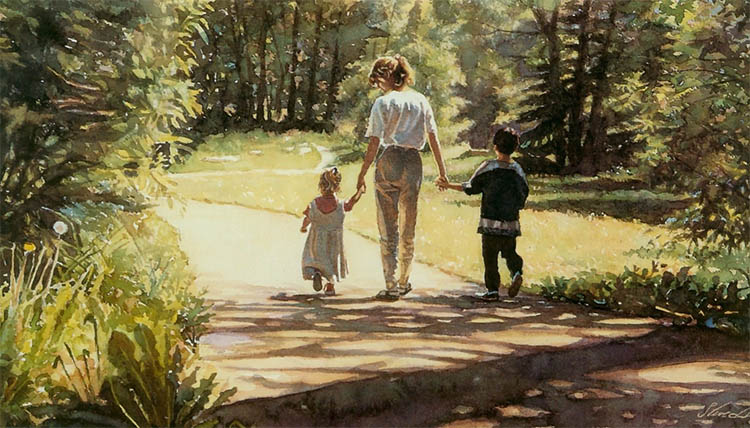 Мама с детьми