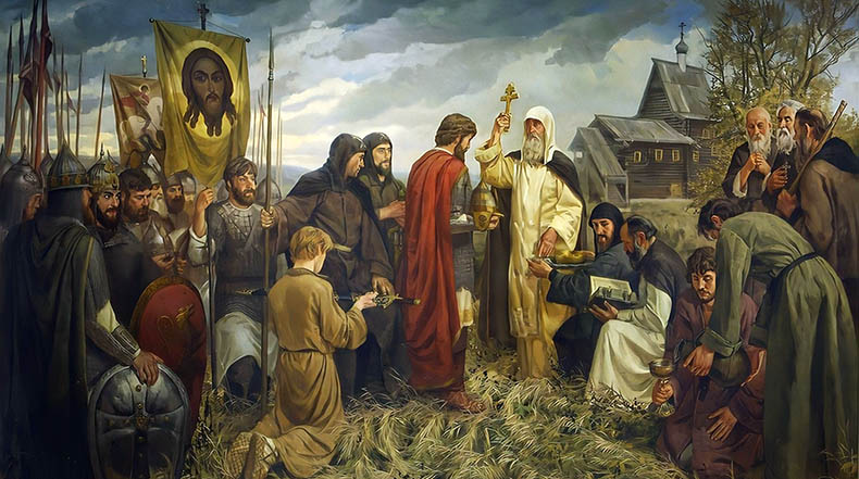 Сергий Радонежский благословляет Димитрия Донского