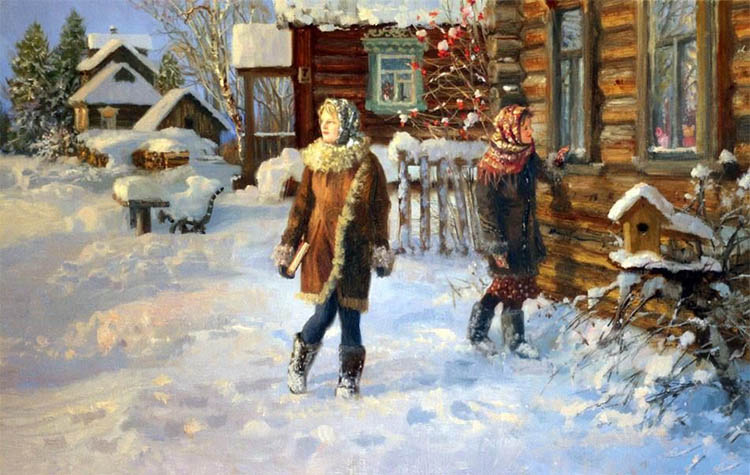 Послушание | Рассказ Софии Р. 2 Две девочки зимой в деревне