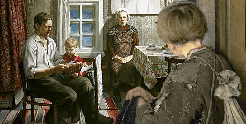 Мальчик заходит домой