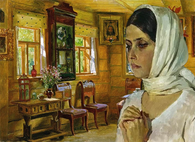 Женщина молится