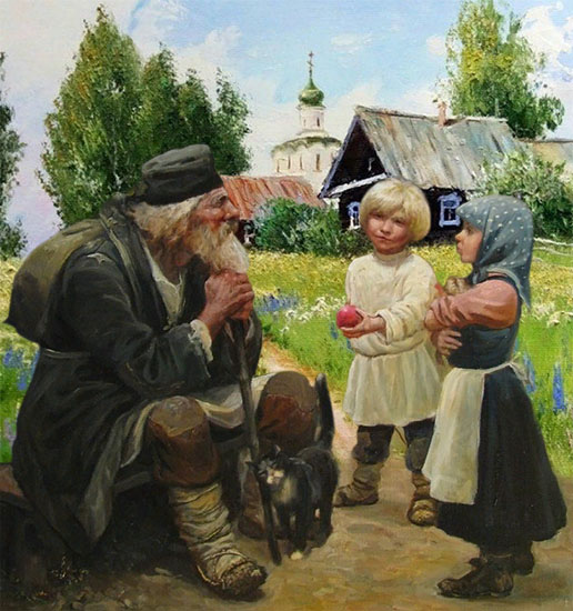 Духовные притчи. Добрый царь и крестьянин 2 Крестьянин и дети