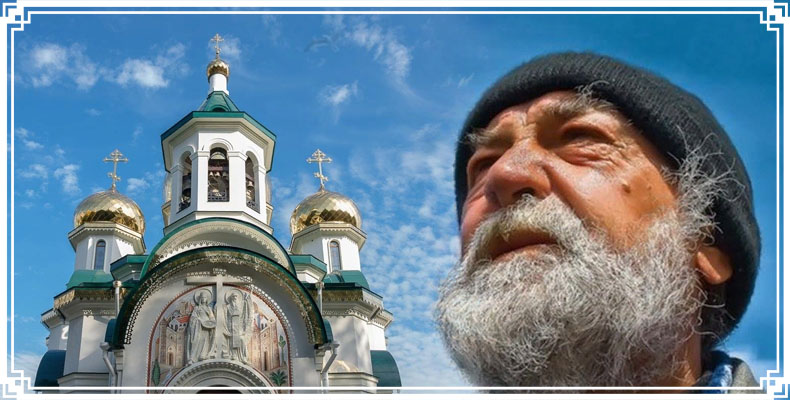 Мужчина возле храма